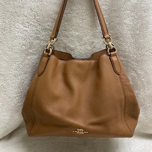 Large Coach, Hallie F80268,Shoulder Bag in Light Saddle Brown - Picture 2 of 16